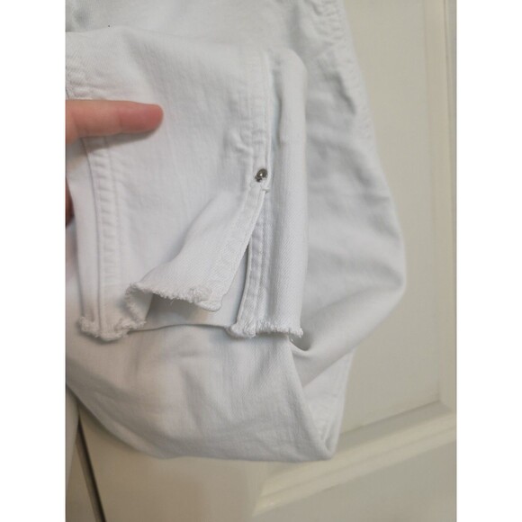 Zara Womens White Denim Raw Hem Ankle Jeans, Size 6 - Picture 11 of 13